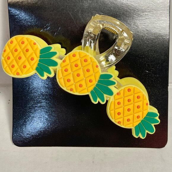 Pineapple Hair Claw Clip Large Long Hair Tropical Fruit Island Summer Yellow - Picture 2 of 13